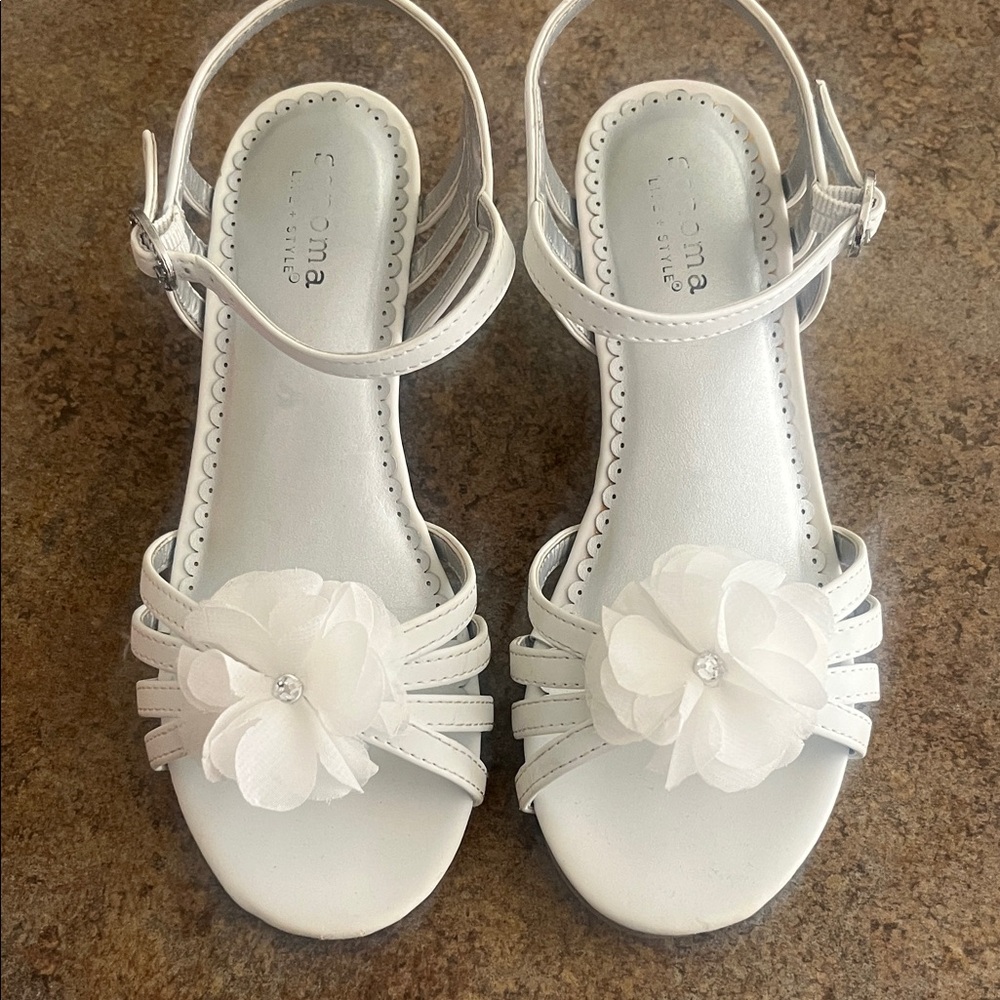Sonoma Kids White Sandals with Floral Detail
